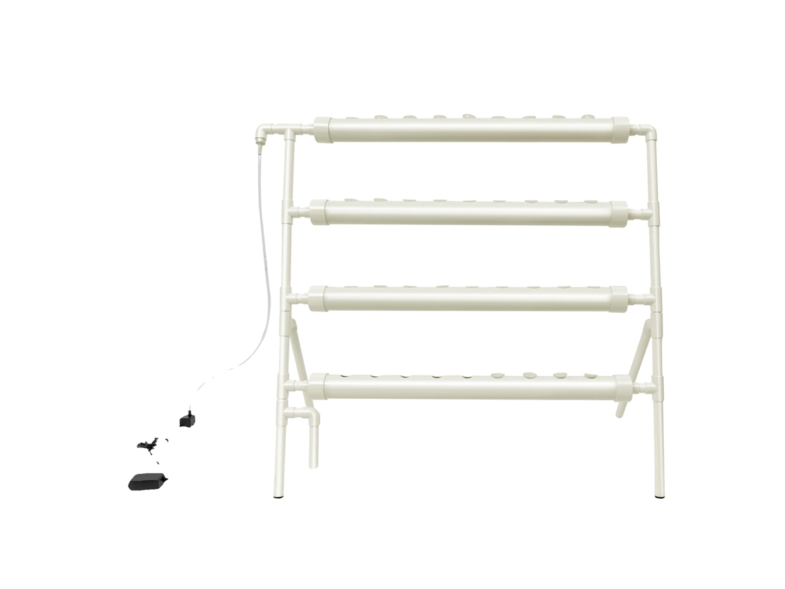 Kit de cultivo hidropónico, 36 sitios para plantas, 4 niveles, blanco