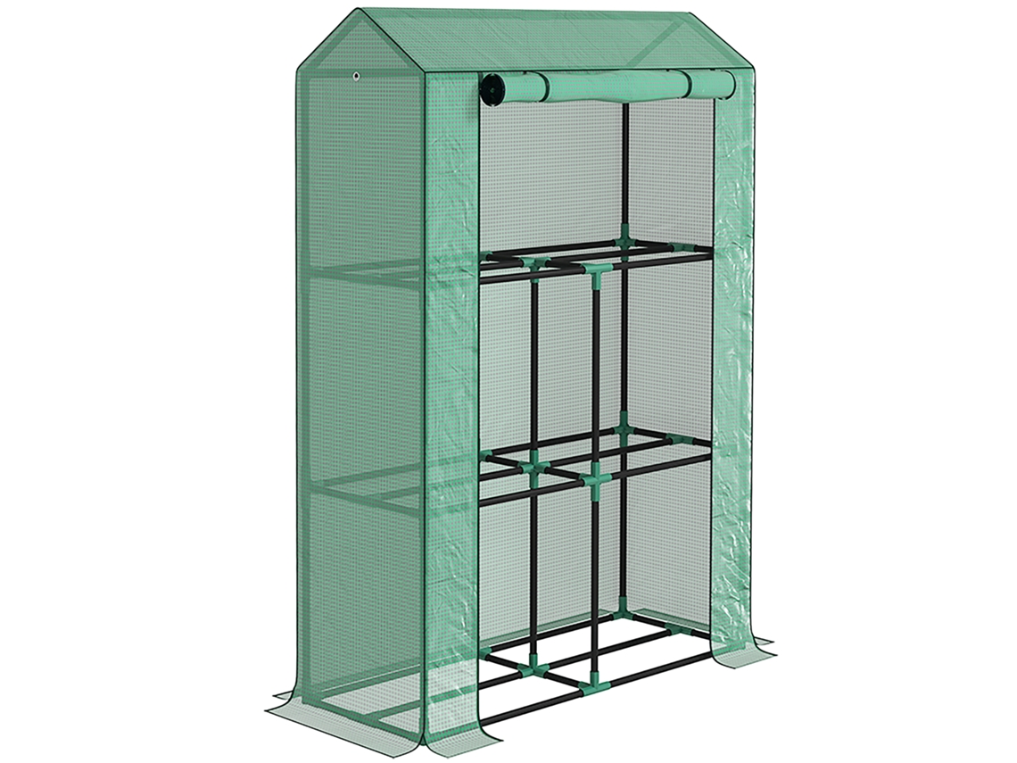Invernadero Con Puerta Enrollable, Protección Uv, 100x40x150cm