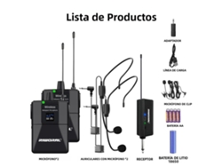 Microfones Dinâmicos Sem Fio Portáteis Recarregáveis com Receptores MDUG (dois Conjuntos)
