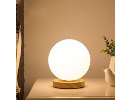 Lámpara de Mesa Interruptor de Botón Luz Cálida LED Forma de Esfera Estándar Europeo