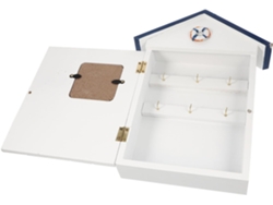 Caja Para Llaves De Pared Estilo Mediterráneo: Práctica Caja De Almacenamiento Y Organizador Decorativo De Pared.