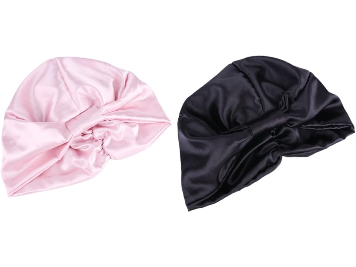 Gorro De Satén Para Mujer, 2 Piezas, Tejido De Imitación De Seda, Extragrande Y Adecuado Para El Cabello.