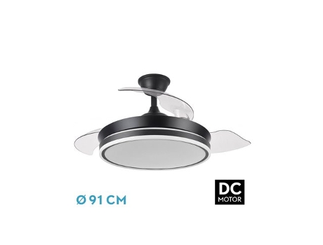 Ventilador DC Bayomo Negro 72W 3 Aspas Desplegables FABRILAMP