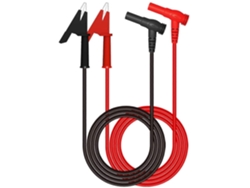 2 Cables De Prueba Multímetro Con Pinchones Cocodrilo Y Conector Banana 4mm 1m Para Pruebas Eléctricas