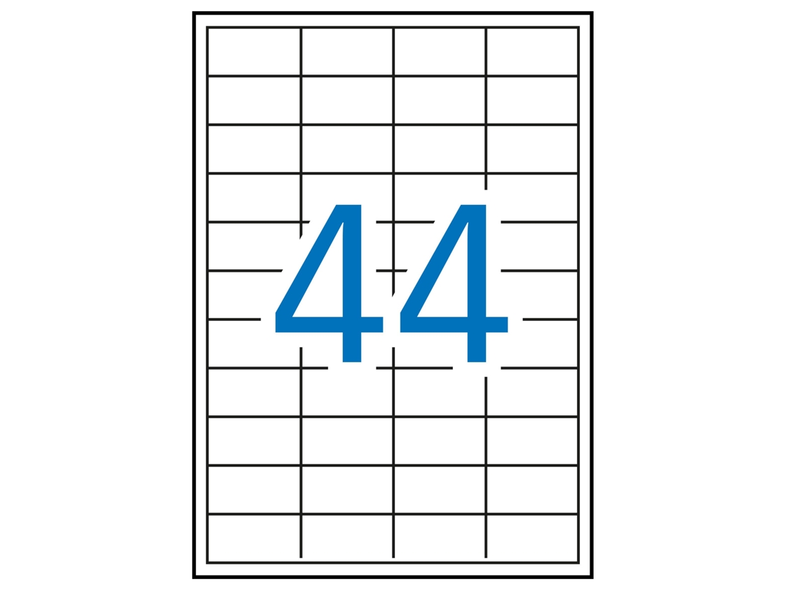 Etiquetas Adhesivas Permanentes A4 Rectas 500 Hojas APLI (Blanco - 48,5 X 25,4 mm)