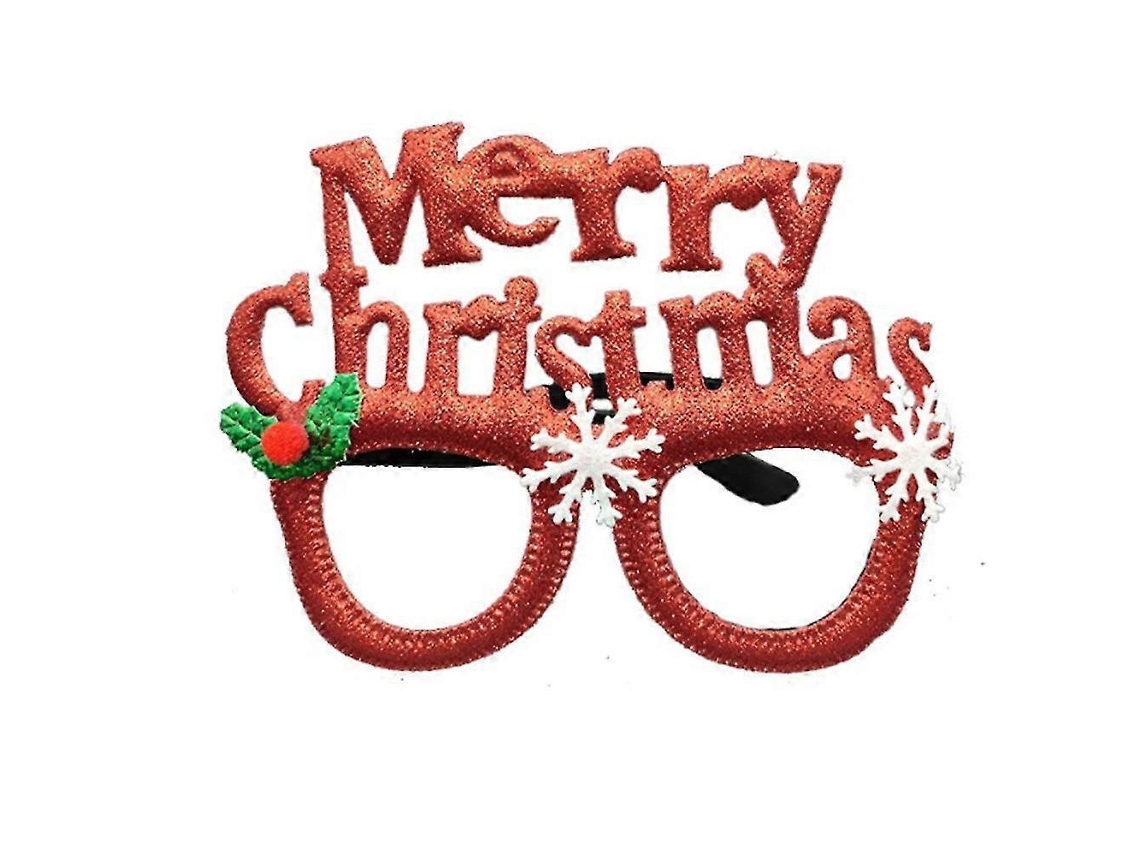 Omni-2pcs Gafas Navideñas Con Brillo Marco Fiestas Decoración Disfraz Ojos Para Fiestas Navideñas Favoritos Cabina Fotos Talla 14