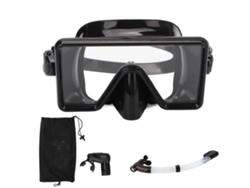 Gafas De Natación Antivaho Para Adultos Con Boquilla Y Tubo De Respiración De Silicona Ajustable, Color Negro.