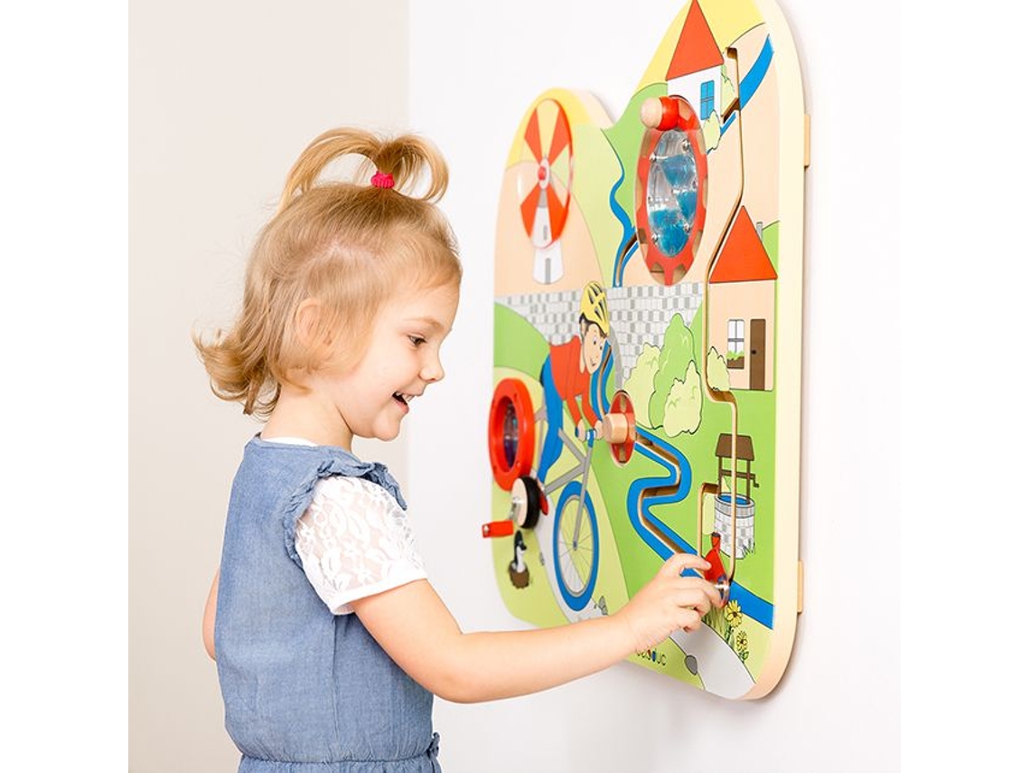 Juego de pared de mármol del río Beleduch, elemento de juego educativo de madera.