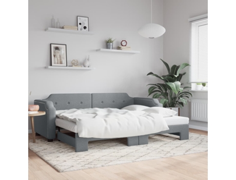 VIDAXL Sofá cama nido tela gris claro 90x200 cm