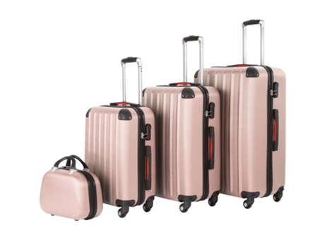 Conjunto de Maletas TECTAKE Pucci Dorado (48 x 30.5 x 75 cm/42 x 27,5 x 65 cm/36,5 x 23 x 55 cm - 90L/60L/35L)