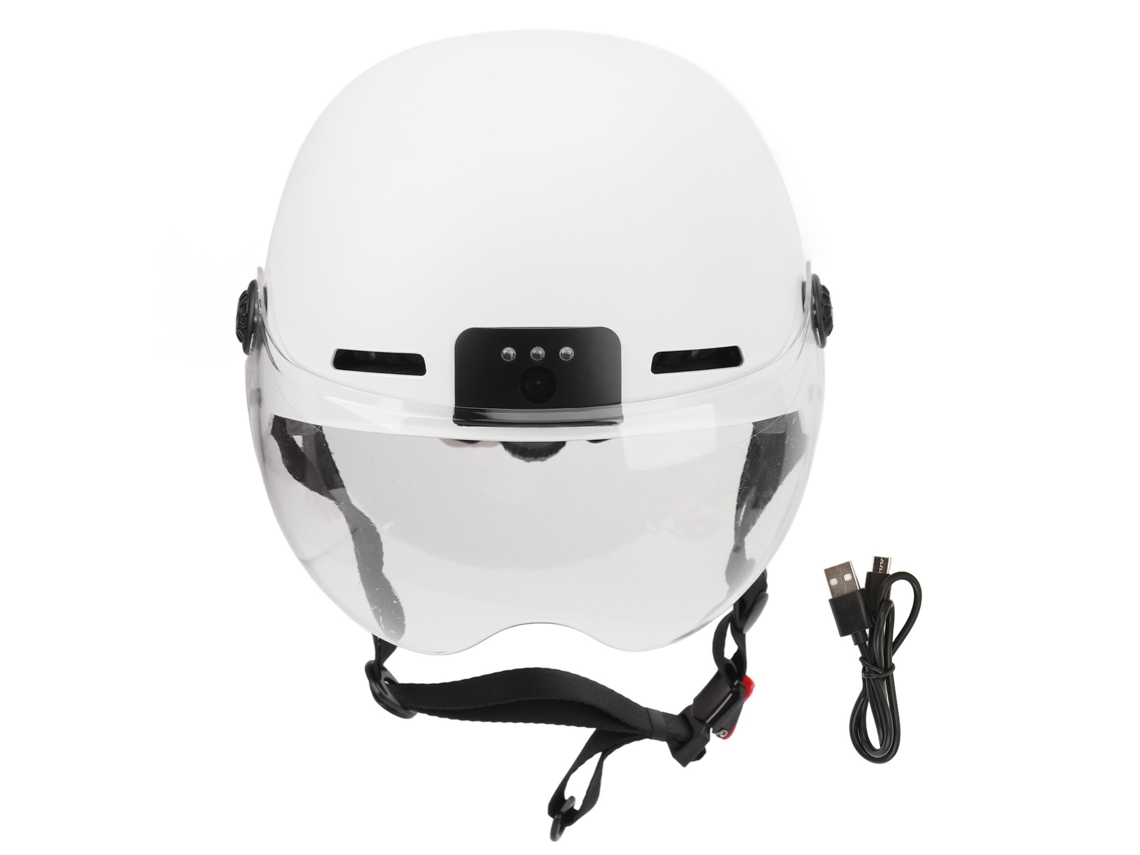 2026-casco De Bicicleta Inteligente Profesional Con Cámara 1080p 30fps Y Luz De Seguridad Ajustable Para Adultos Hombre Mujer Blanco