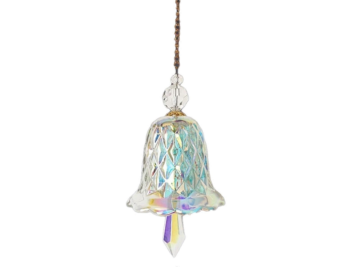 Juego de 2 adornos colgantes de campana de cristal que crean un arcoíris. Decoración para el hogar.