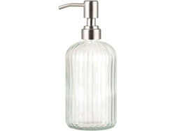 Hogar - Dispensador De Jabón De Vidrio Transparente De 35 Ml (con Bomba De Acero Inoxidable), Apto Para Baños, Cocinas, Hogares Y Cuartos De