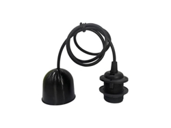 Lámpara colgante Cuval E27 1m negra Gsc