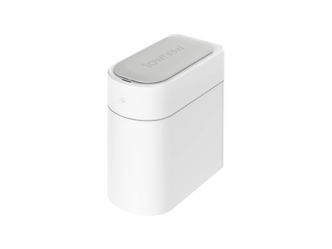 Townew T3 - Basurero Automático Delgado Con Sensor De Movimiento Infrarrojo Y Tapa, Autosellante Y Reemplazable, 13l, Impermeable, Blanco