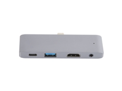 Hub Usb-c De Aluminio 4 En 1 Con Usb 3.0, Hdmi, Aux Y Conector De 3,5 Mm Para Os X Tablet Pro S9 Mate20