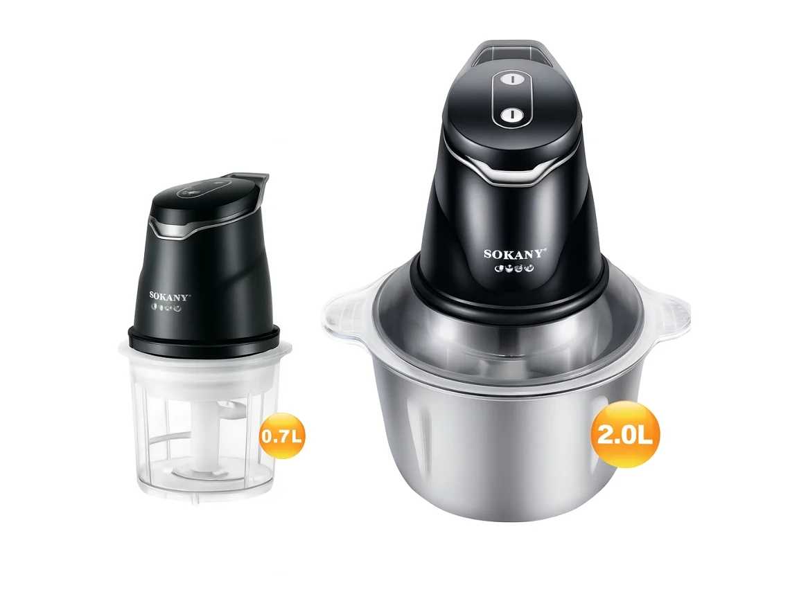 Trituradora de alimentos 0,7 l 2,0 l Sokany Sk 06028 Negra