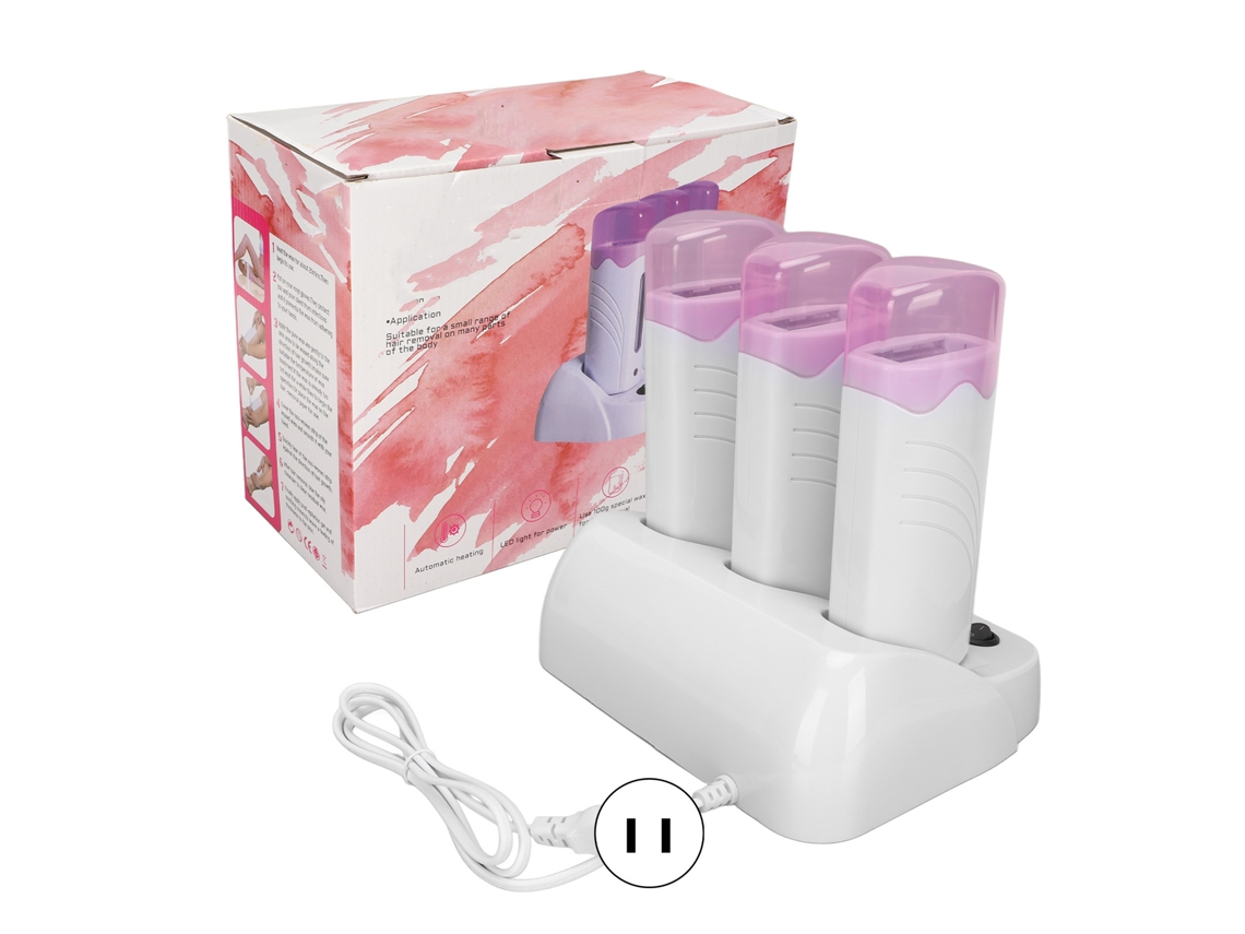 3pcs Kit Depiladora Eléctrica De Cera Portátil Para Viajes Set Máquina Depiladora Us Plug 110v