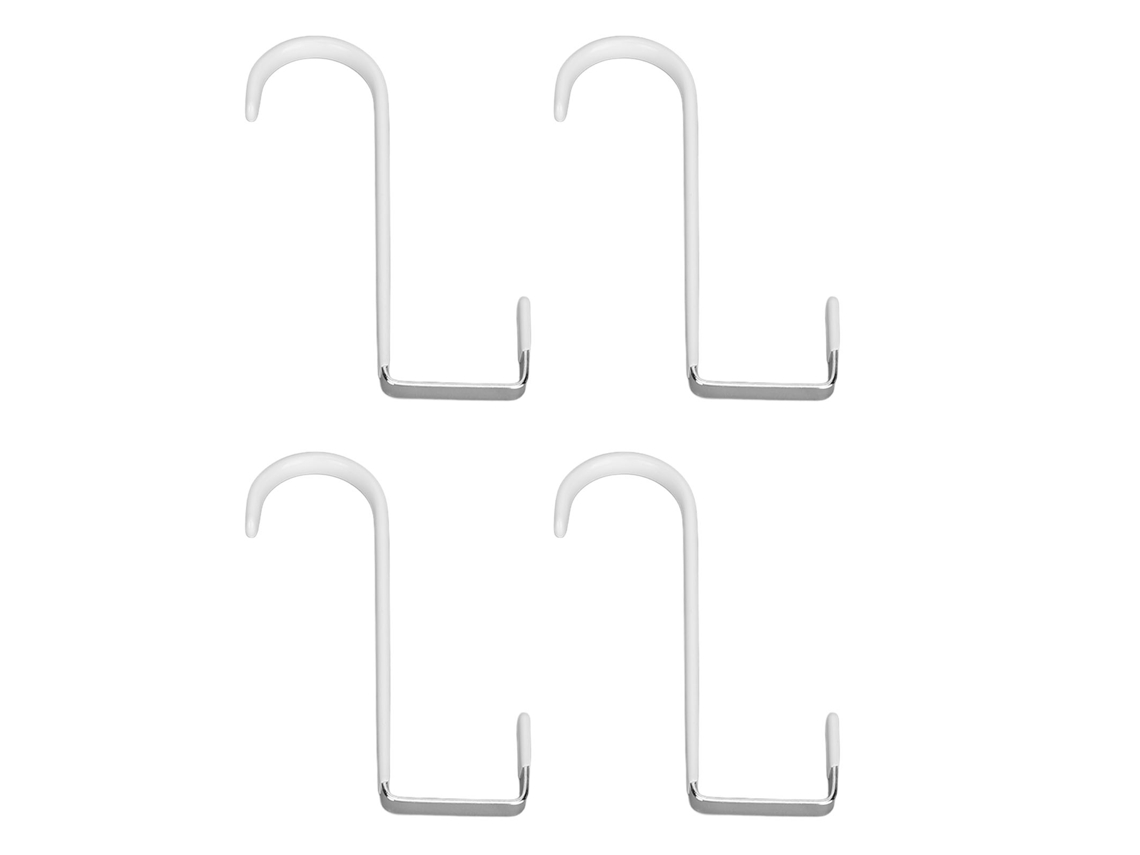 4pcs Ganchos Para Puerta De Acero Inoxidable Ahorro De Espacio Multifuncionales Para Abrigos Sombreros Bolsos Blanco