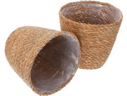 Juego De 2 Cestas Tejidas De Junco Marino De 30 Cm, Para