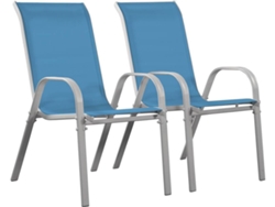 Sillas de Jardín HABITAT ET JARDIN Cordoba (Azul - Acero - 53.5x75x92 cm)