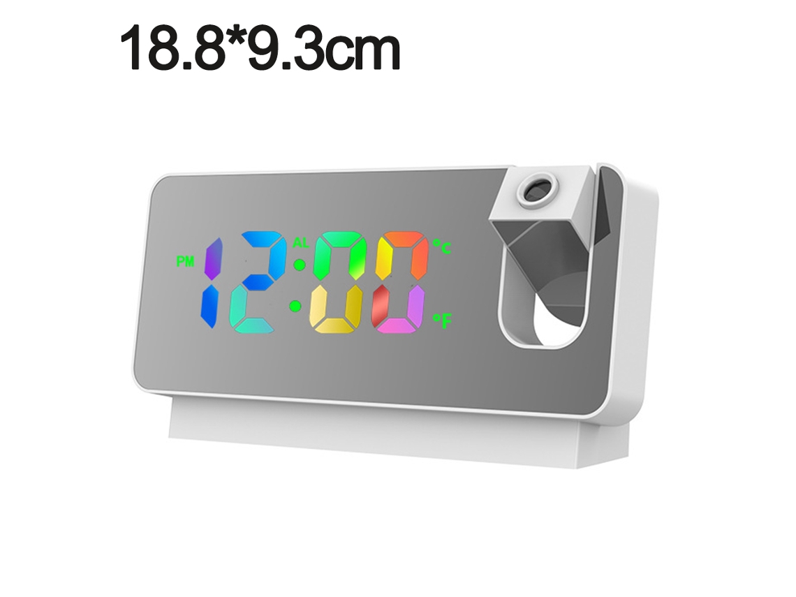 Reloj despertador digital para dormitorio, reloj de pared LED, puertos USB RNEMITERY