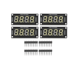 Conjunto de 4 módulos de relojes digitales de tubo LED de 4 dígitos y 7 segmentos TM1637 de 0,56 pulgadas, color amarillo MR041E