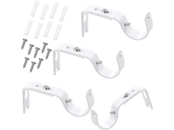 4 Soportes De Varillas De Cortina Ajustables De Hierro Con Tornillos Para Ventanas Y Exteriores Tamaño Universal 3/4 A 1 Pulgada