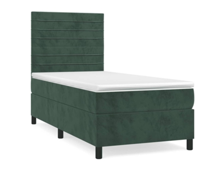 Cama con somier VIDAXL (Verde - Terciopelo - 193 x 90 x 128 cm)