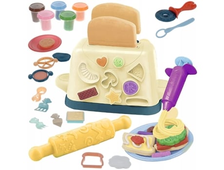 Gran juego de juguetes con jeringuilla para pasta, tostada de juguete y plastilina NORTHIX