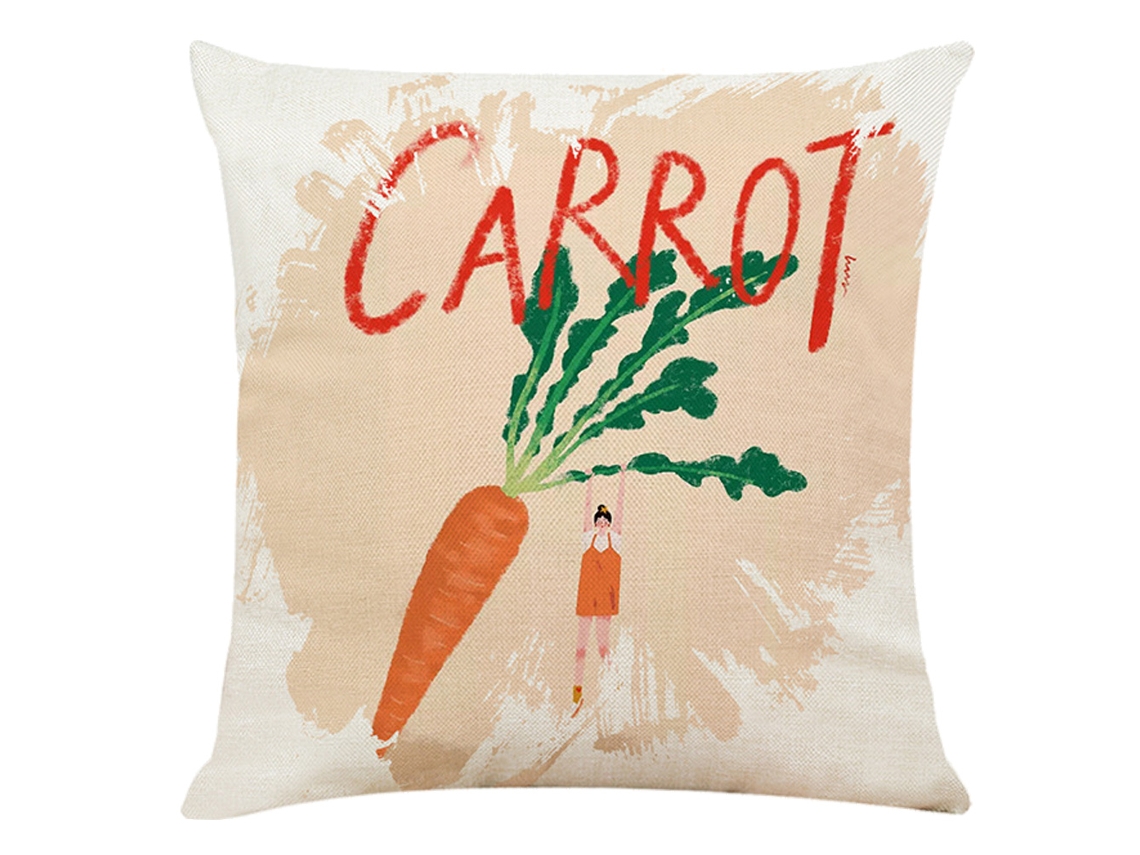 Nueva Funda De Almohada De Algodón Y Lino Con Estampado De Fruit Girl
