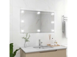 Espejo De Pared Sin Marco Con Luces Led Rectangular De Vidrio