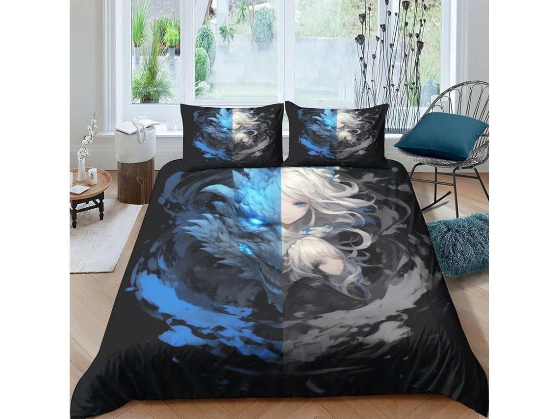 Juego Funda Nórdica Piezas Blue Almohada Juego Cama Ropa 200x200cm 135x200 Cm 48x75 200x200 220x240