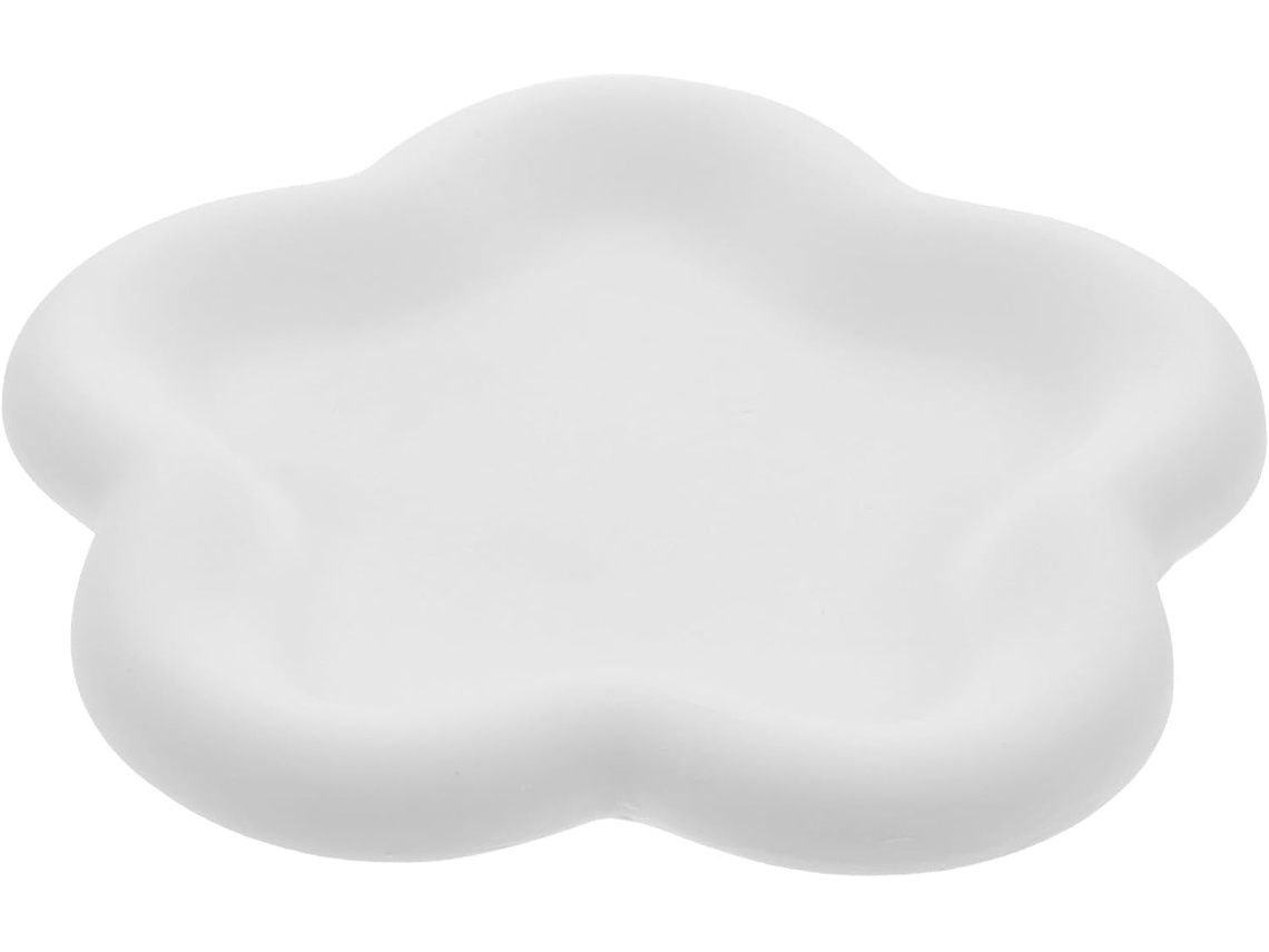 Bandeja Decorativa Blanco Forma Joyas Pequeña Almacenamiento Anillos Collares Plato Baratijas Accesorio