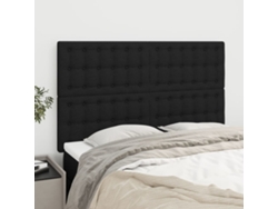 Cabeceros 4 Unidades Tela Negro 72x5x78/88 Cm