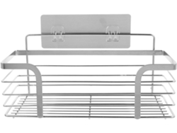 Estantería Multifuncional Con Adhesivos Que No Dejan Rastro, Acero Inoxidable Plateado.