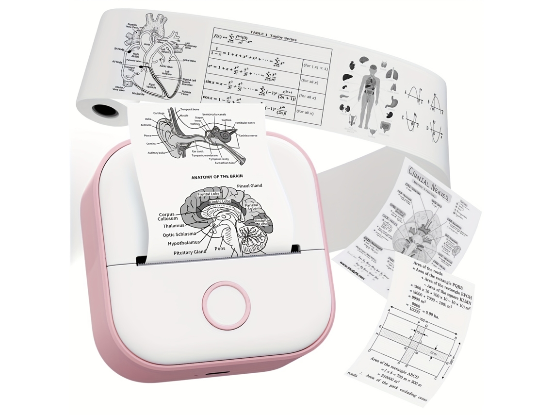 Mini Impresora De Bolsillo, Incluye Papel Autoadhesivo De 50 Mm, Compatible Con Juegos De Dibujo Y De Personajes.