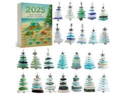 Calendario De Adviento Navideño 2025 Acrílico Estilo Completo Vidrio Oceánico Ocean Glass