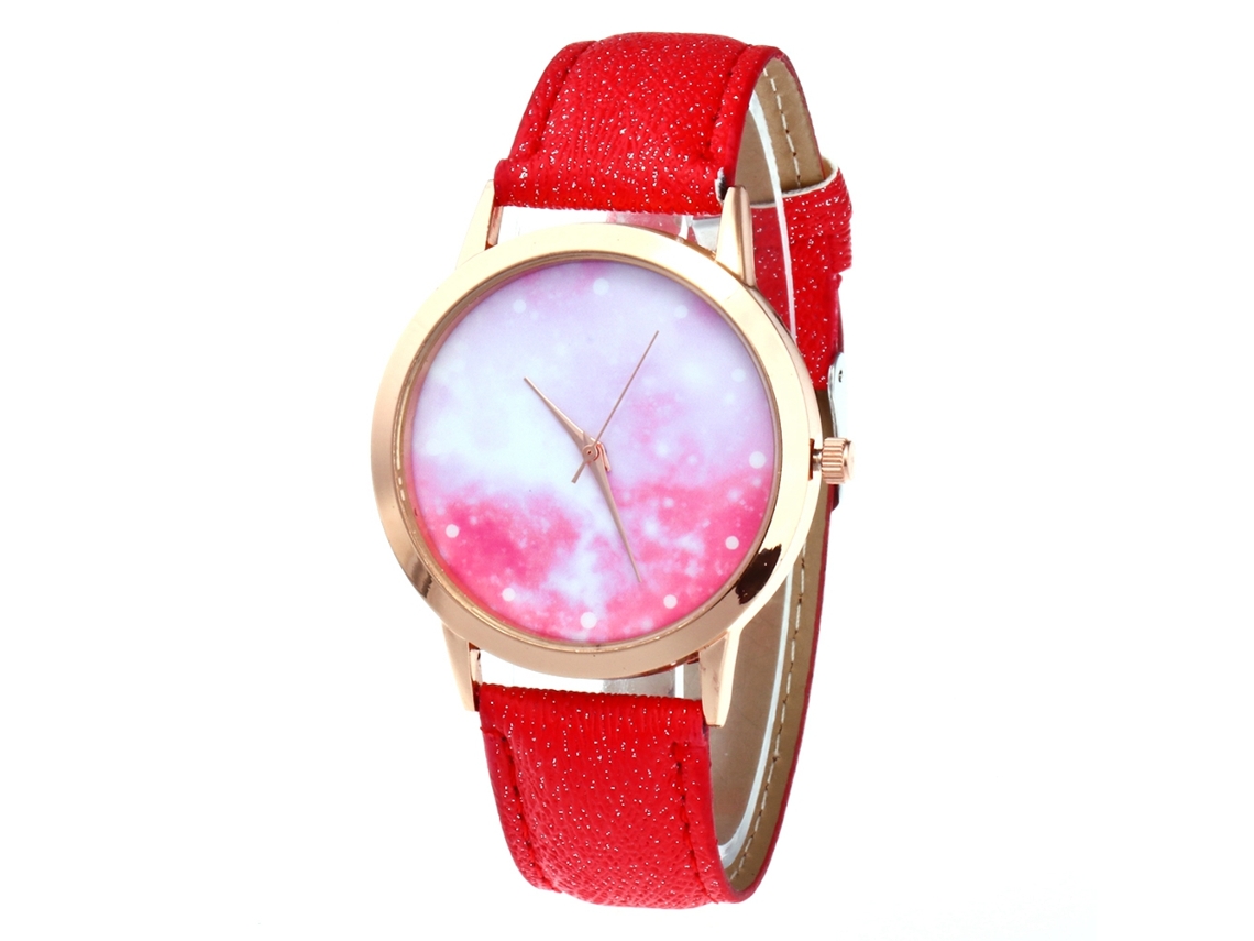 Reloj De Cuarzo Elegante Y Casual Para Hombre Regalo Moda Rojo Brillante