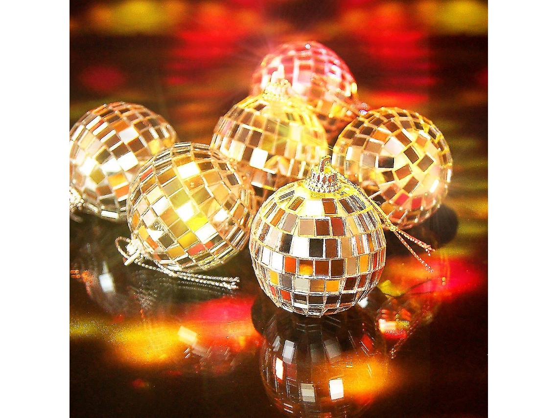 Bola De Discoteca Con Cuadrados De Espejo Brillante Para Fiestas, Varios Tamaños Para Decorar El Árbol De Navidad Y Bodas. El Hilo Plateado Facilita S