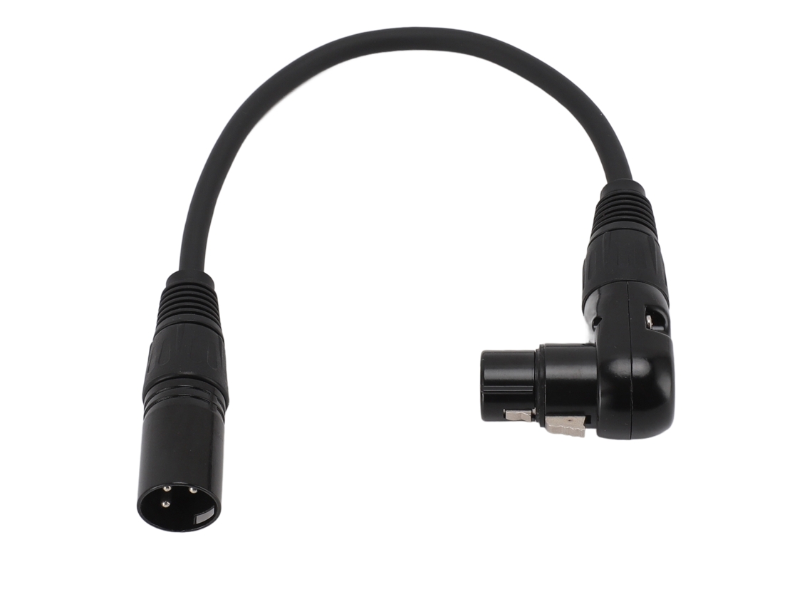 Adaptador De Cable Recto Xlr Hembra De 90° A Macho, Extensión De Micrófono, 0,3 M, 3 Pines