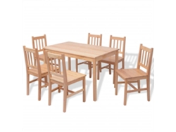Maison Exclusive - Conjunto De Comedor 7 Piezas Madera De Pino