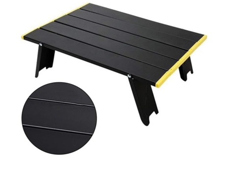 Mesa plegable para acampar Mesa de playa de aluminio portátil Mini mesa de picnic plegable Luz compacta para viajes Playa ZMDECQNA