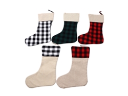 Juego de 5 calcetines navideños decorativos para árbol, chimenea y escaleras.