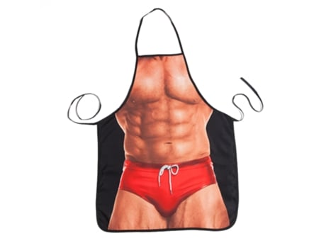 Delantal Cocina Chef Cocina Gag Regalo Creativo Divertido Asar a la parrilla Hornear Divertido Sexy Cocina Delantales -rojo