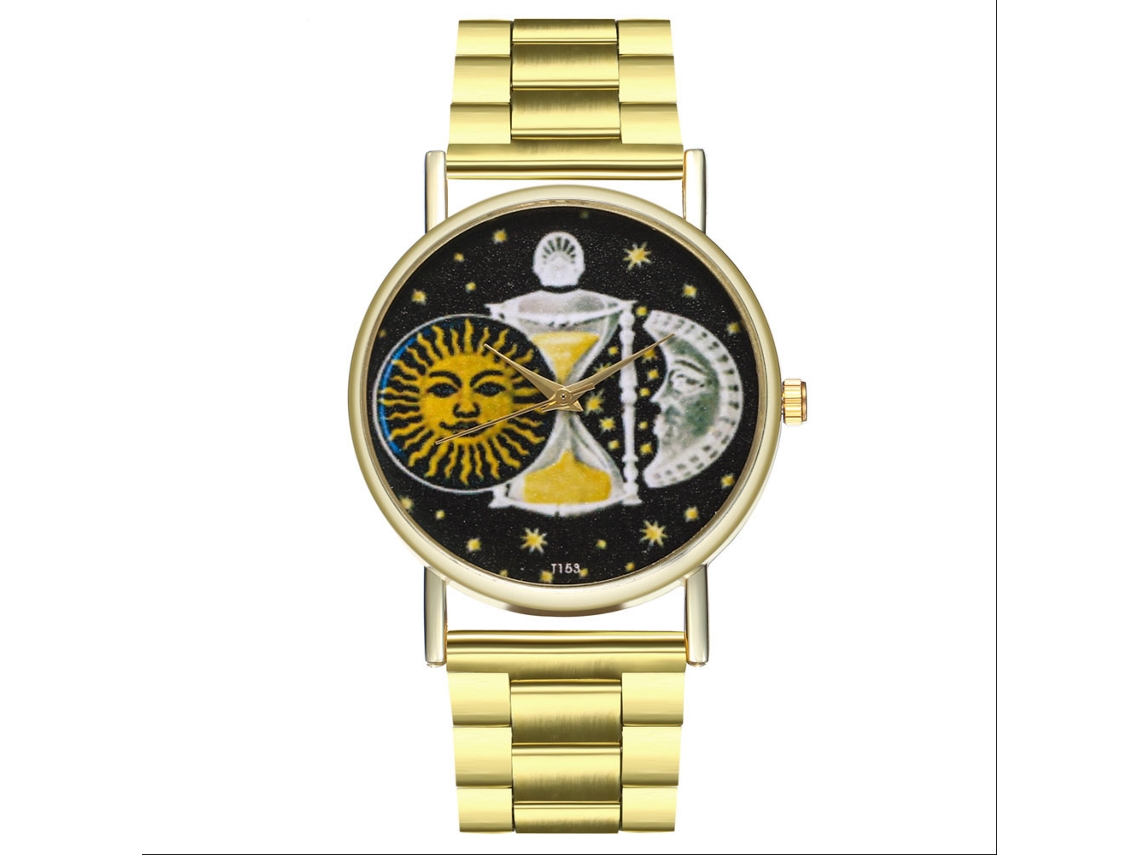 Reloj De Pareja Zhoulianfa De Aleación Con Patrón Vintage De Cuarzo Con Esfera Redonda