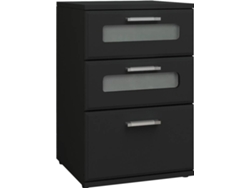 Mesita de Noche ML-DESIGN 3 Cajones (Negro - MDF - 40 x 60 x 38 cm)