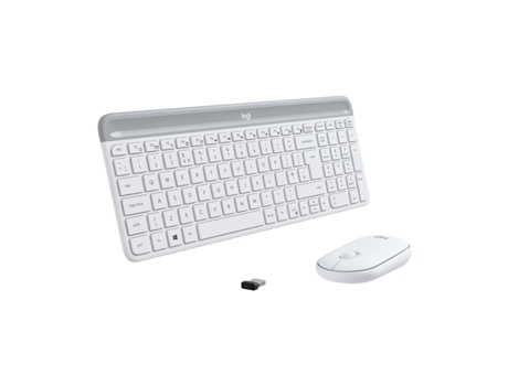 Teclado LOGITECH Mk470 (Inalámbrico - Suizo - Branco) + Ratón