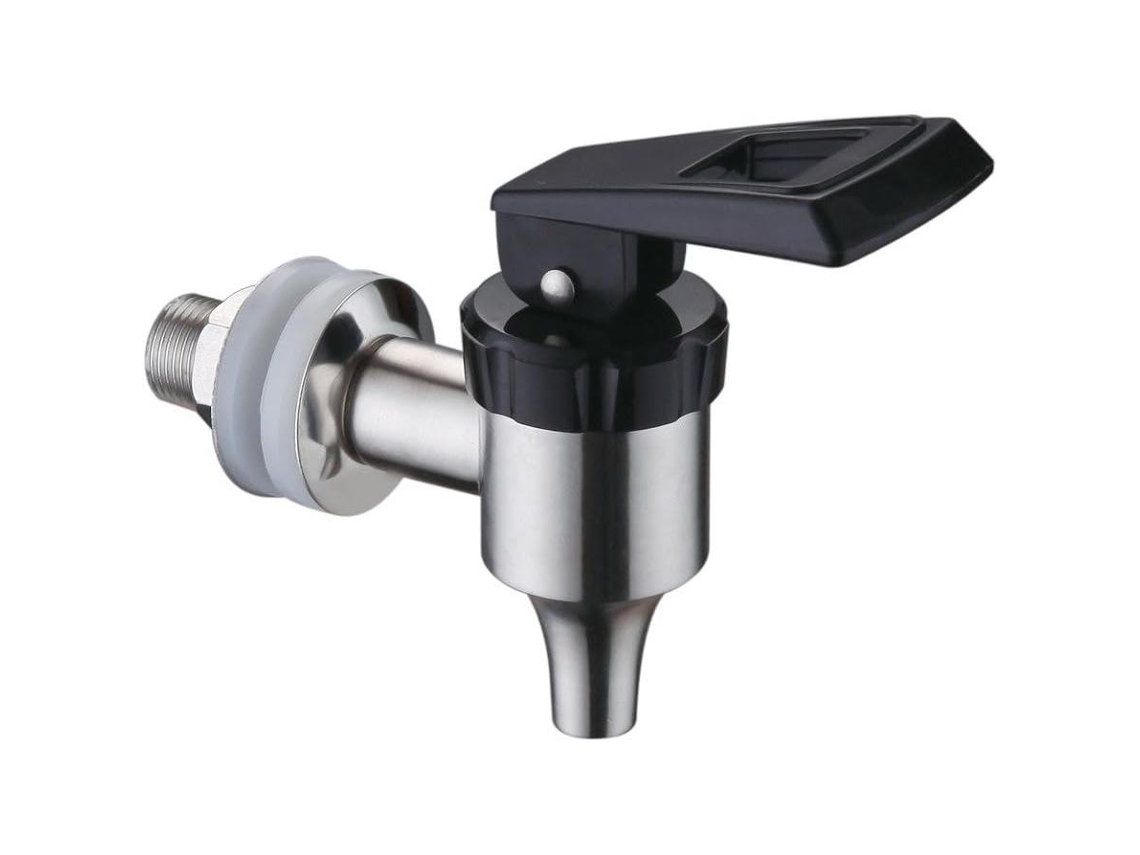 Grifo dispensador de bebidas, grifo cilíndrico, grifo de repuesto de acero inoxidable con acabado arce, rosca macho de 16 mm.