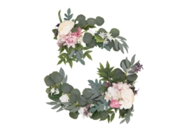 2 unidades de guirnalda de flores artificiales en arco colgante con vendaje para boda